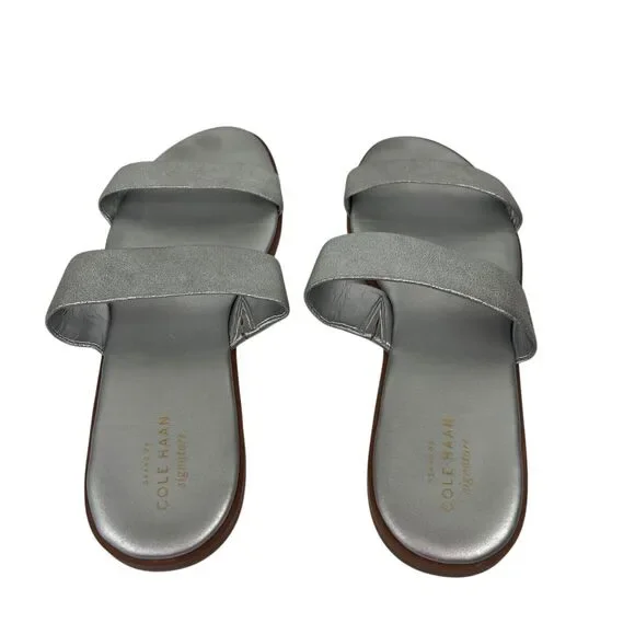 Cole Haan Findra II Slide Sandal Metallic Silver W09695 Women's Sz 9B - Picture 3 of 11